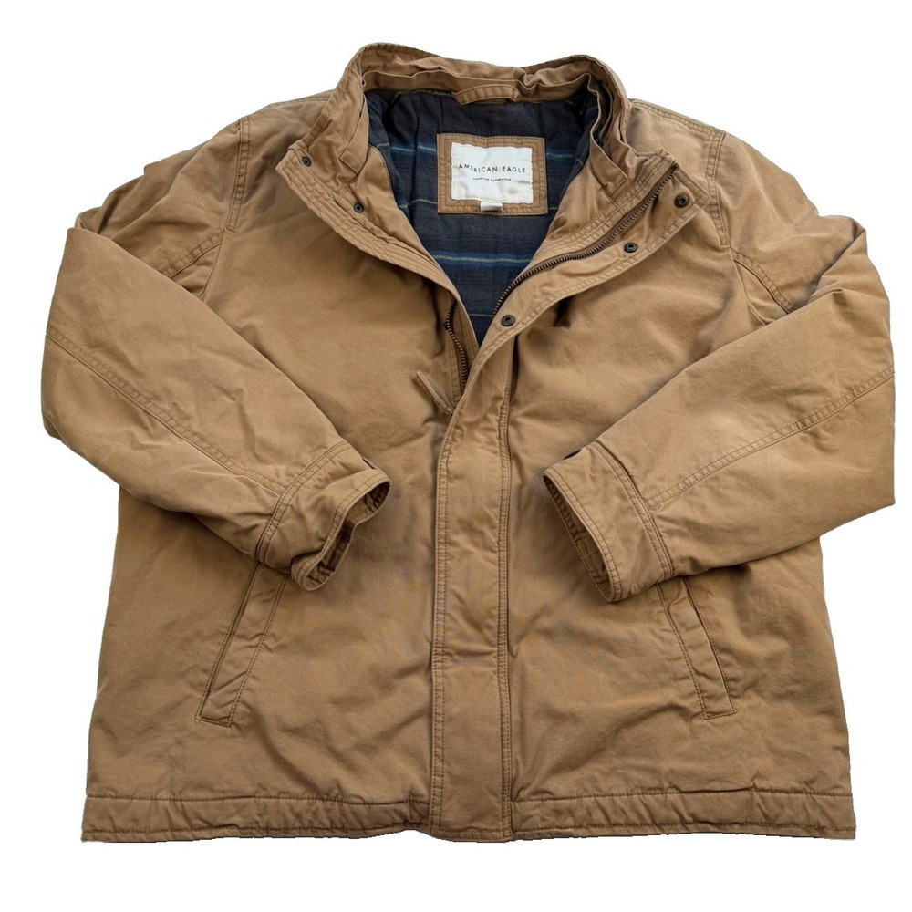 American Eagle Canvas Field  Jacket Men's XL Flannel Lined Workwear Utility Coat